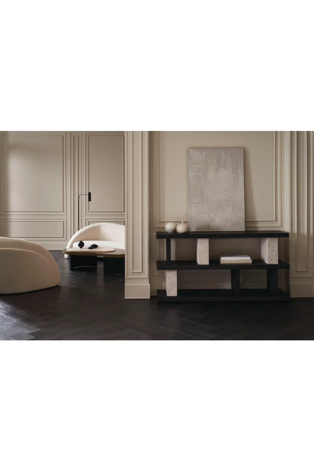 Luxury Curved Alabaster Accent Chair Modern Italian Style for Villa