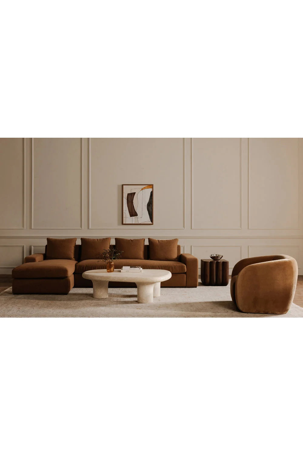 Luxury Curved Back Accent Chair European Style for Villa