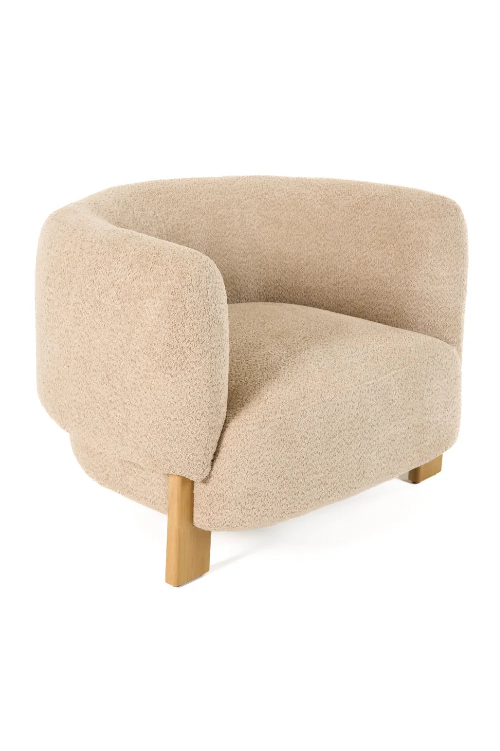 Luxury Curved-Back Barrel Accent Chair Modern Italian Style for Villa