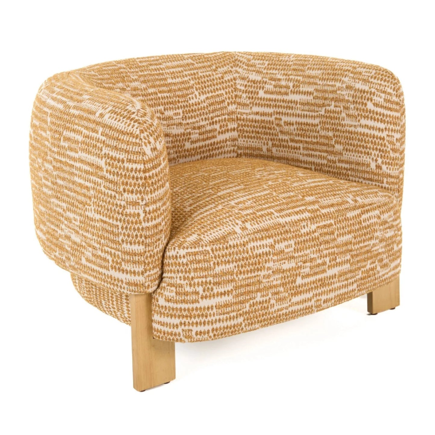 Luxury Curved-Back Barrel Accent Chair Modern Italian Style for Villa