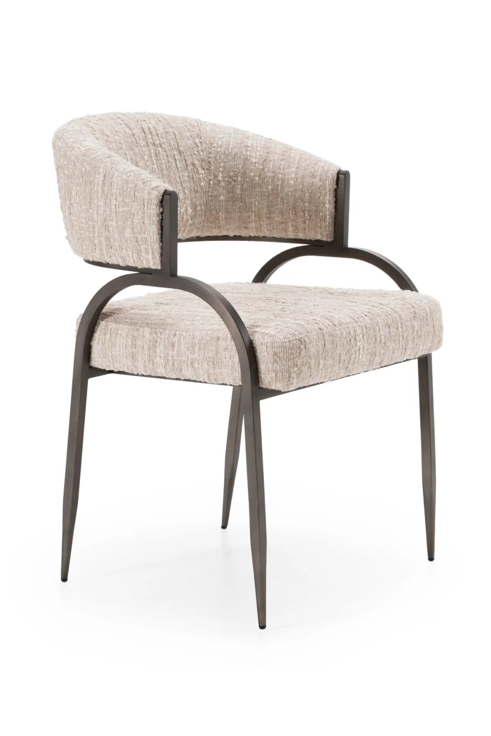 Luxury Curved-Back Fabric Modern Dining Chair European Style for Villa