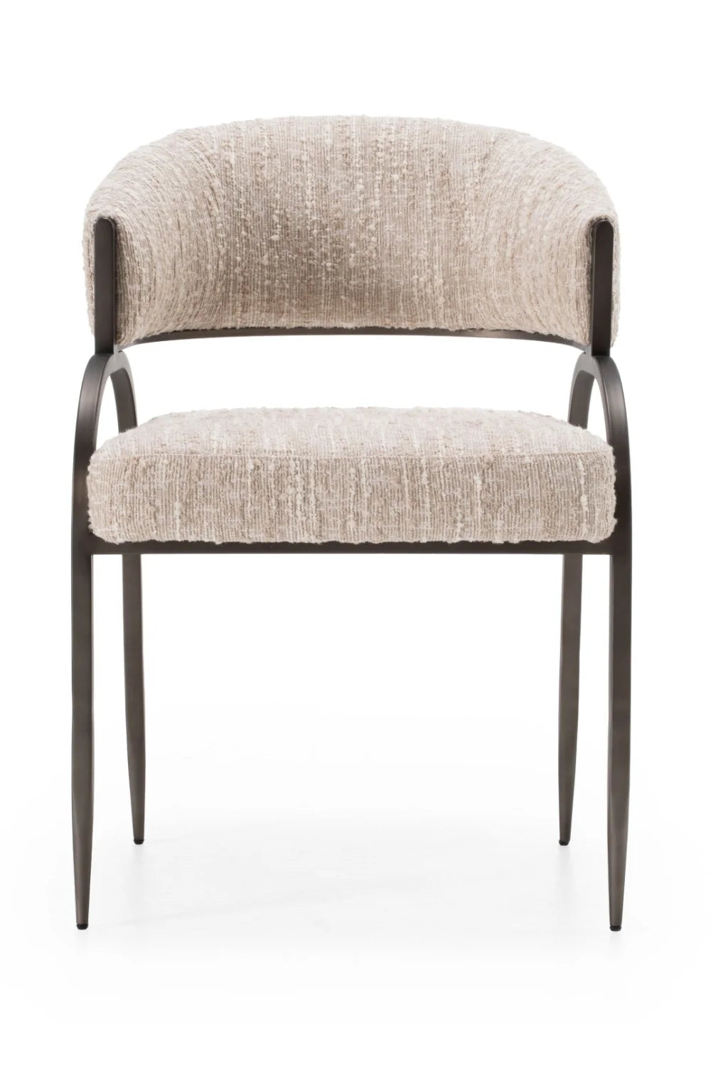 Luxury Curved-Back Fabric Modern Dining Chair European Style for Villa