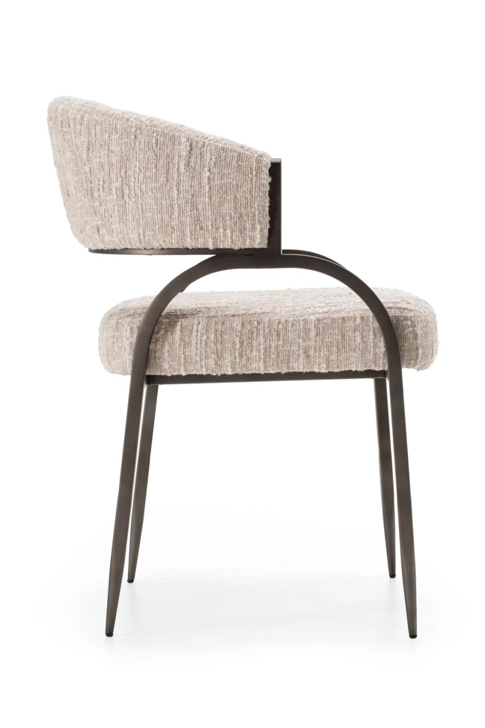 Luxury Curved-Back Fabric Modern Dining Chair European Style for Villa