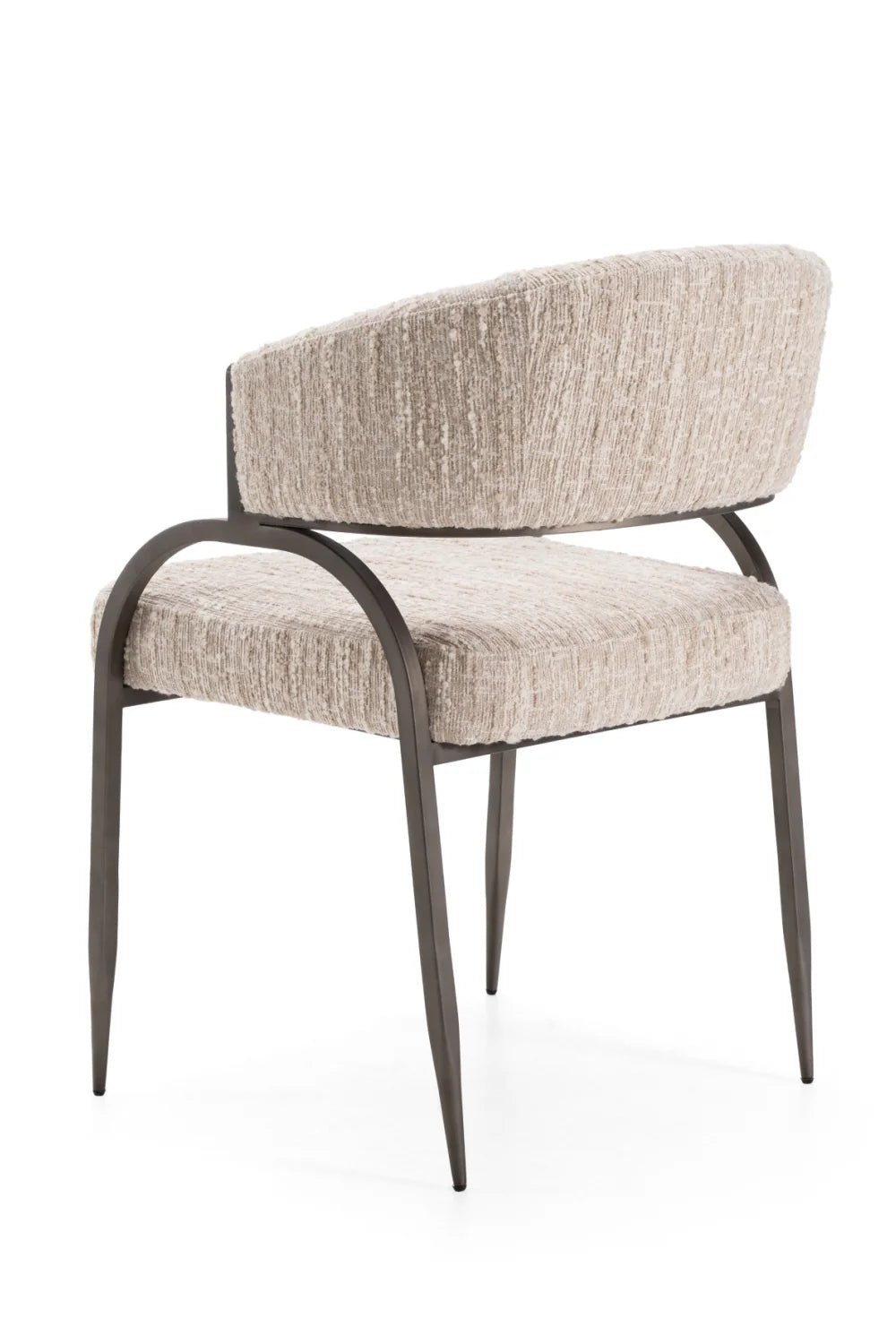 Luxury Curved-Back Fabric Modern Dining Chair European Style for Villa