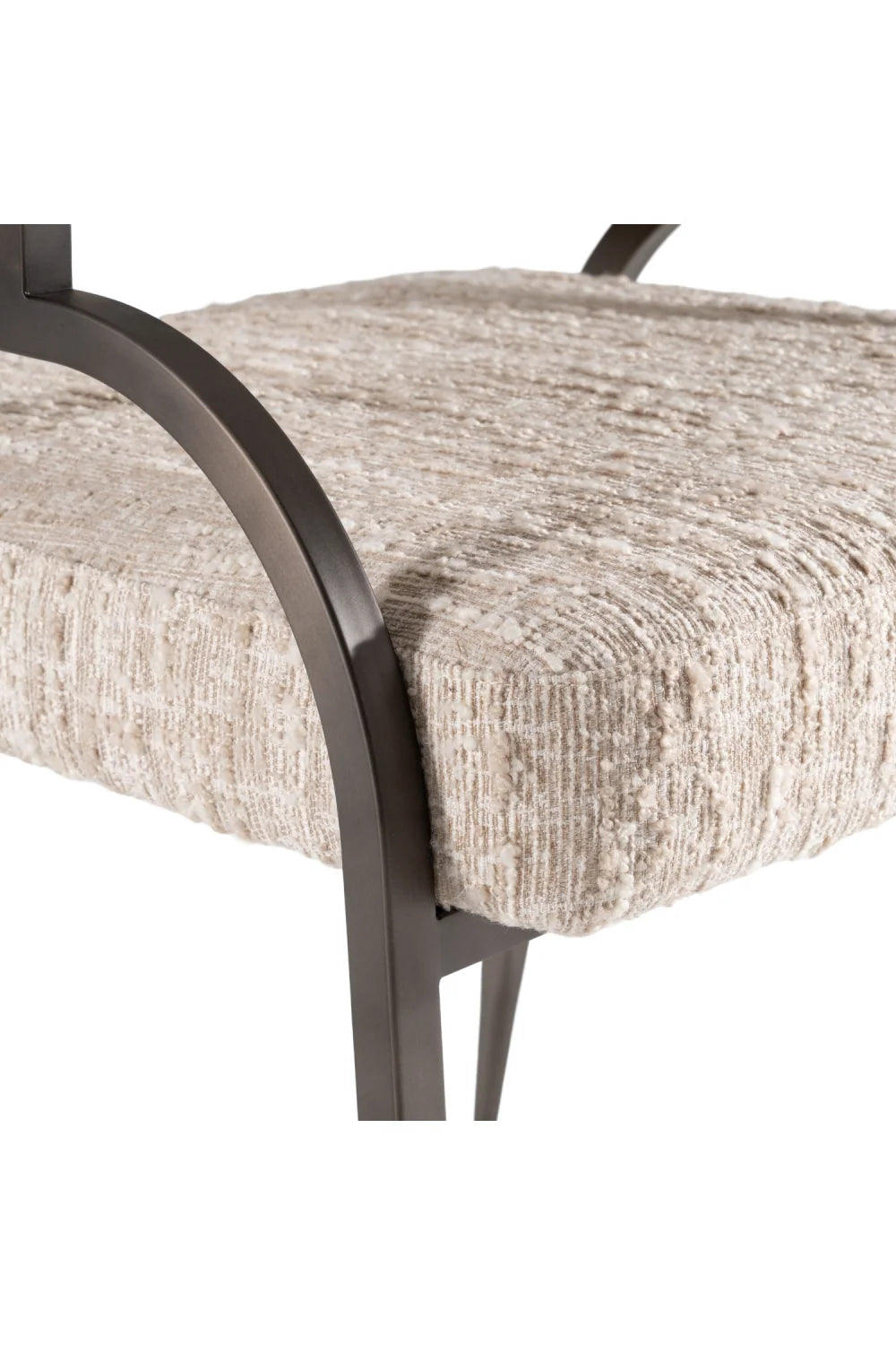 Luxury Curved-Back Fabric Modern Dining Chair European Style for Villa
