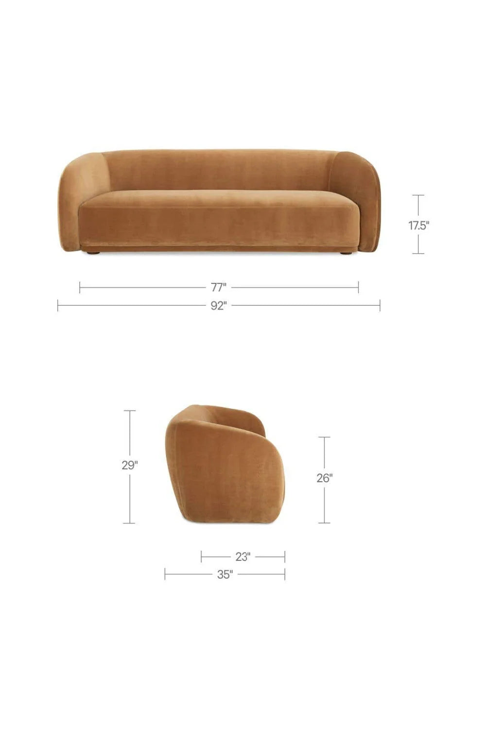 Luxury Curved Back Sofa Modern Italian Style for Villa