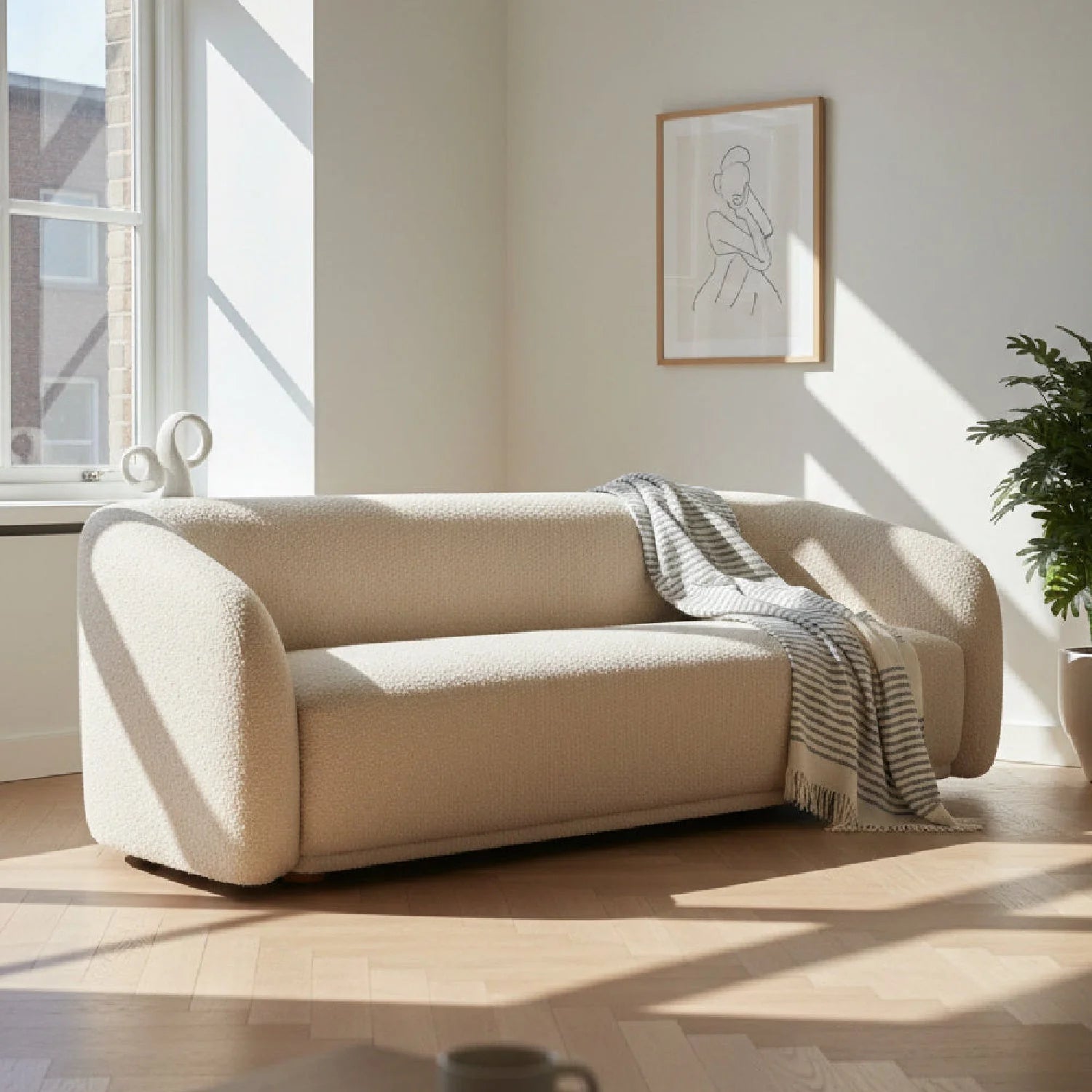 Luxury Curved Back Sofa Modern Italian Style for Villa