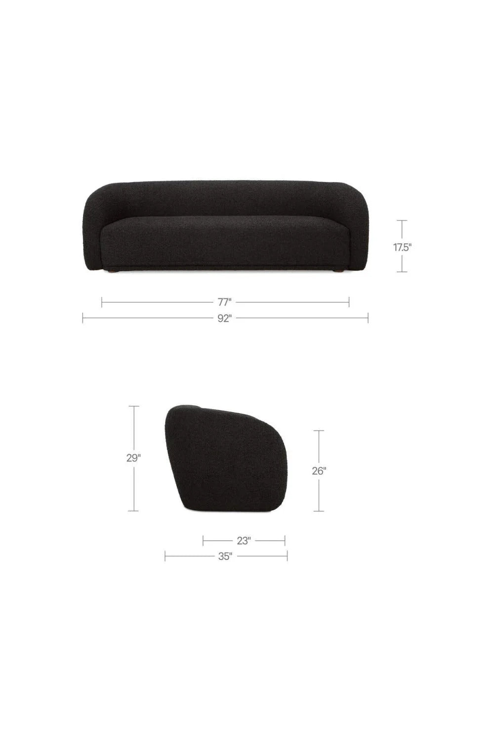 Luxury Curved Back Sofa Modern Italian Style for Villa