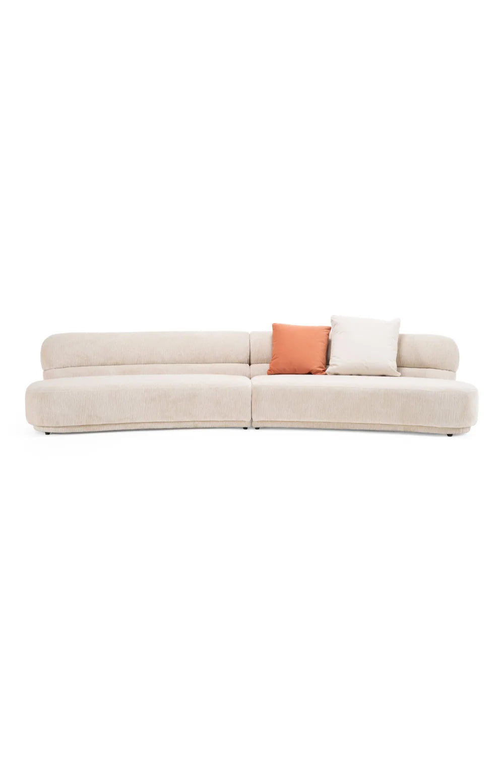 Luxury Curved Beige Fabric Sectional Sofa Modern Italian Style for Villa