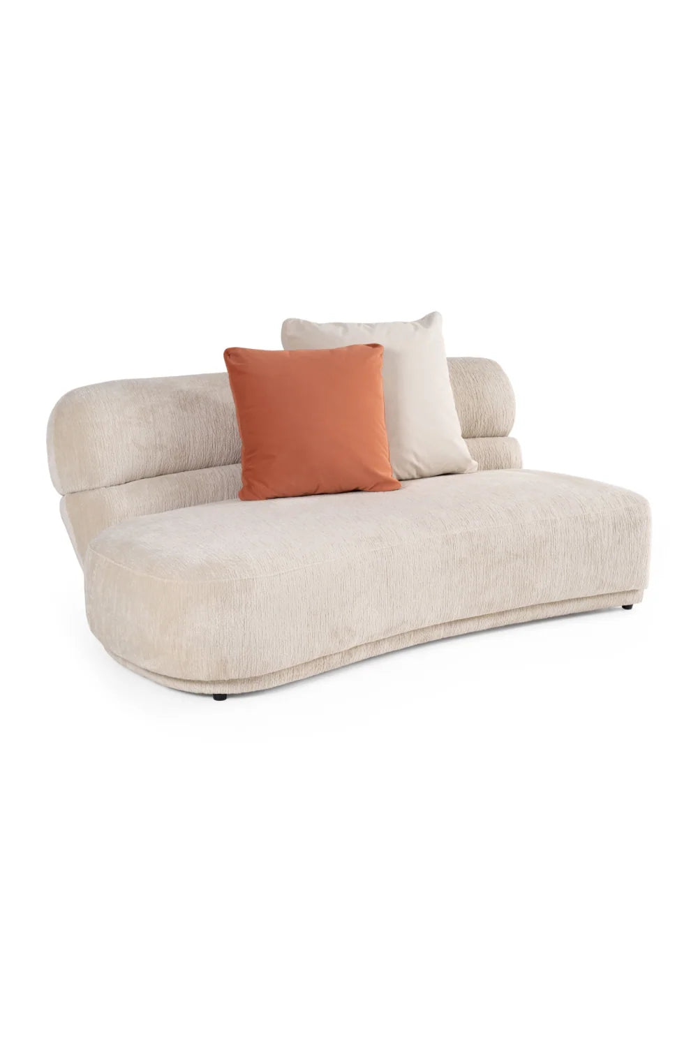 Luxury Curved Beige Fabric Sectional Sofa Modern Italian Style for Villa