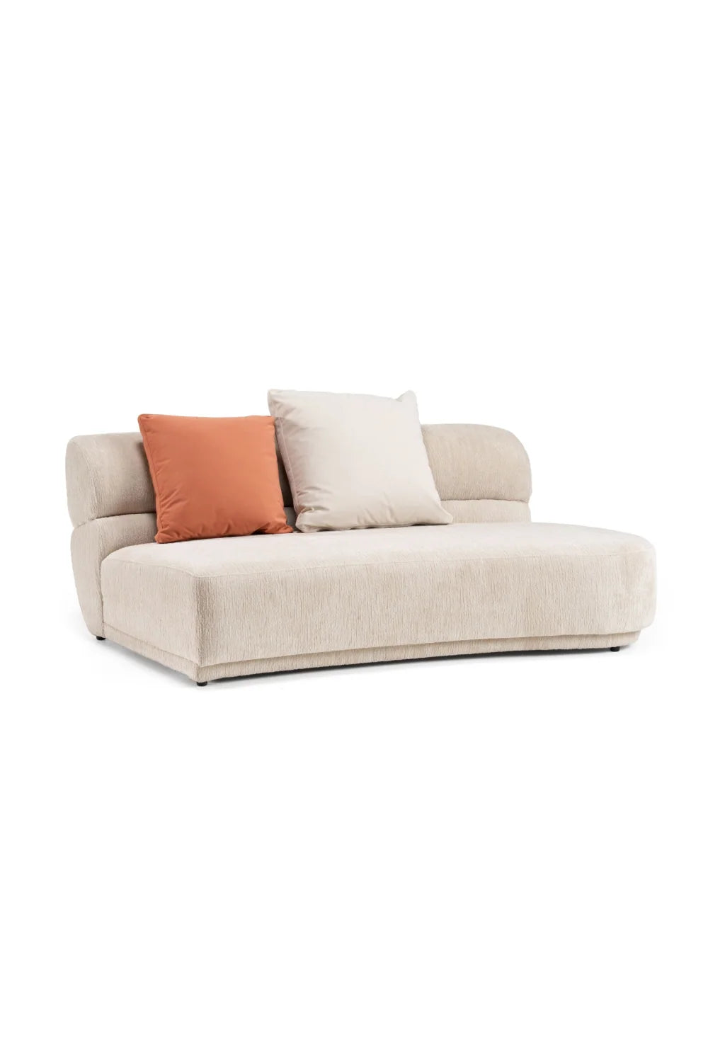 Luxury Curved Beige Fabric Sectional Sofa Modern Italian Style for Villa