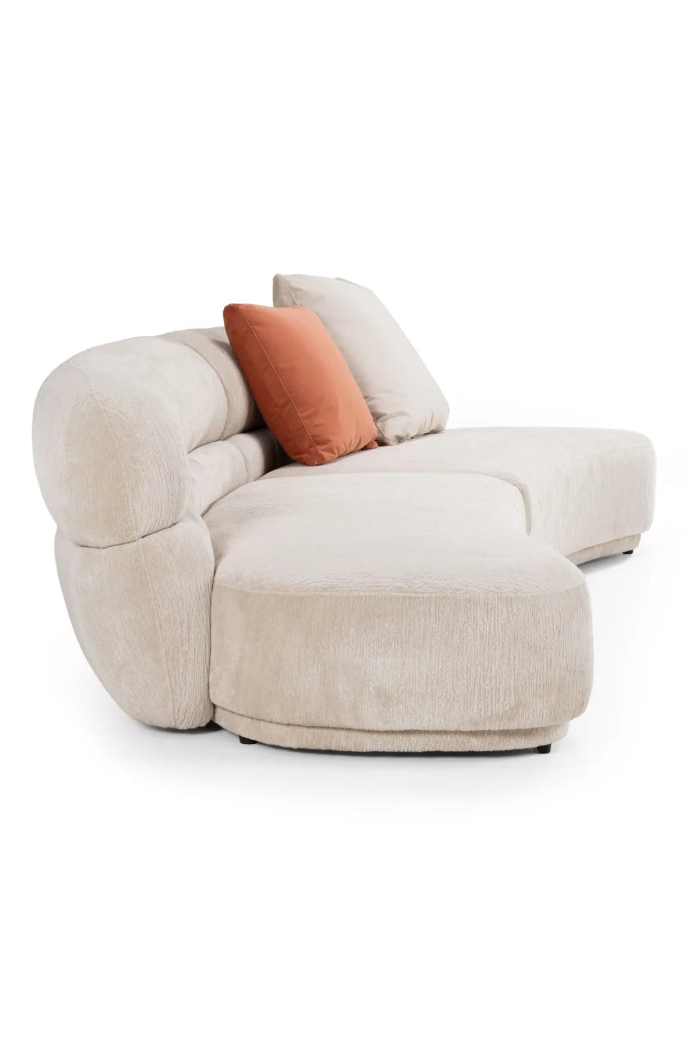 Luxury Curved Beige Fabric Sectional Sofa Modern Italian Style for Villa