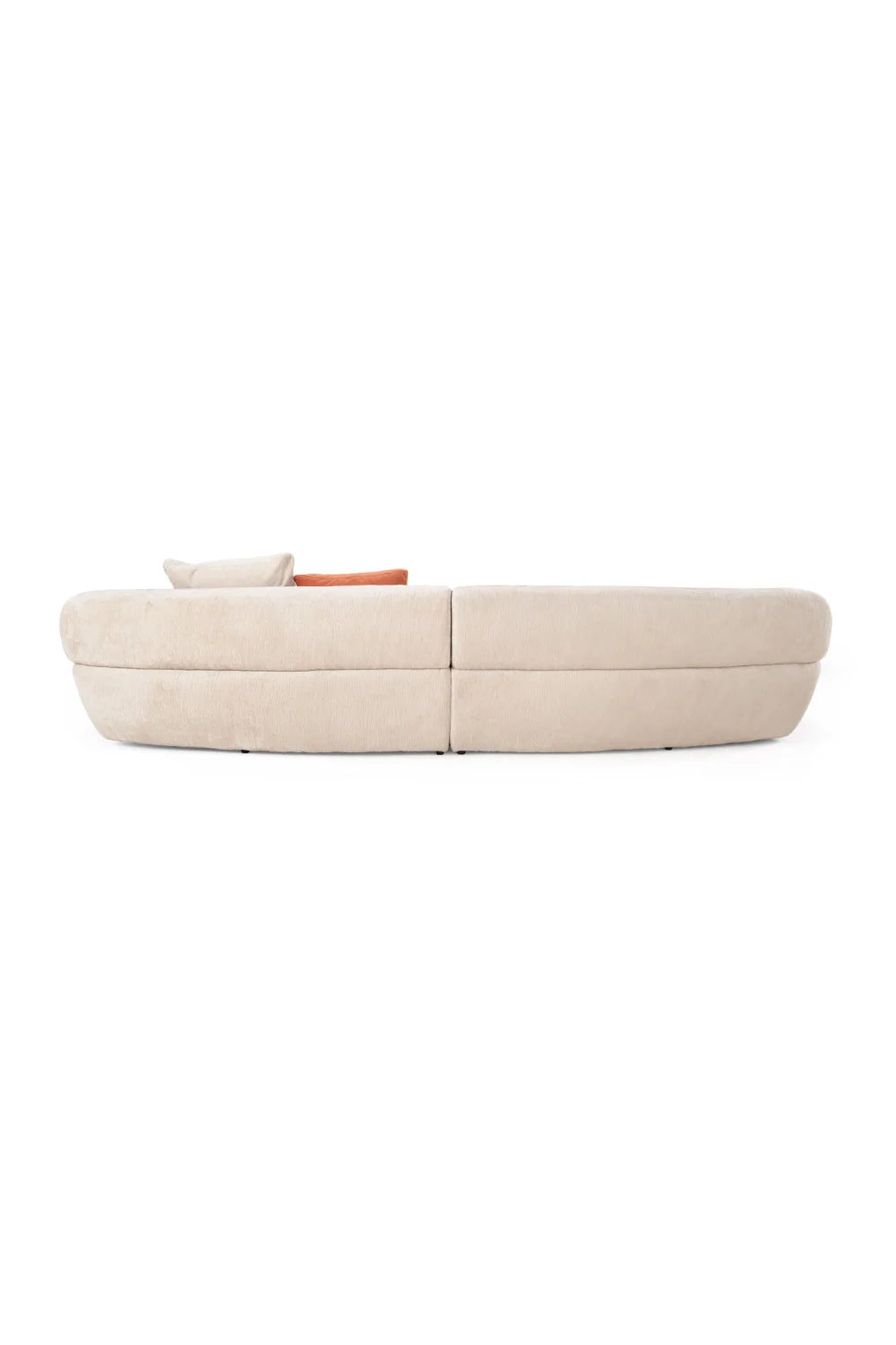 Luxury Curved Beige Fabric Sectional Sofa Modern Italian Style for Villa