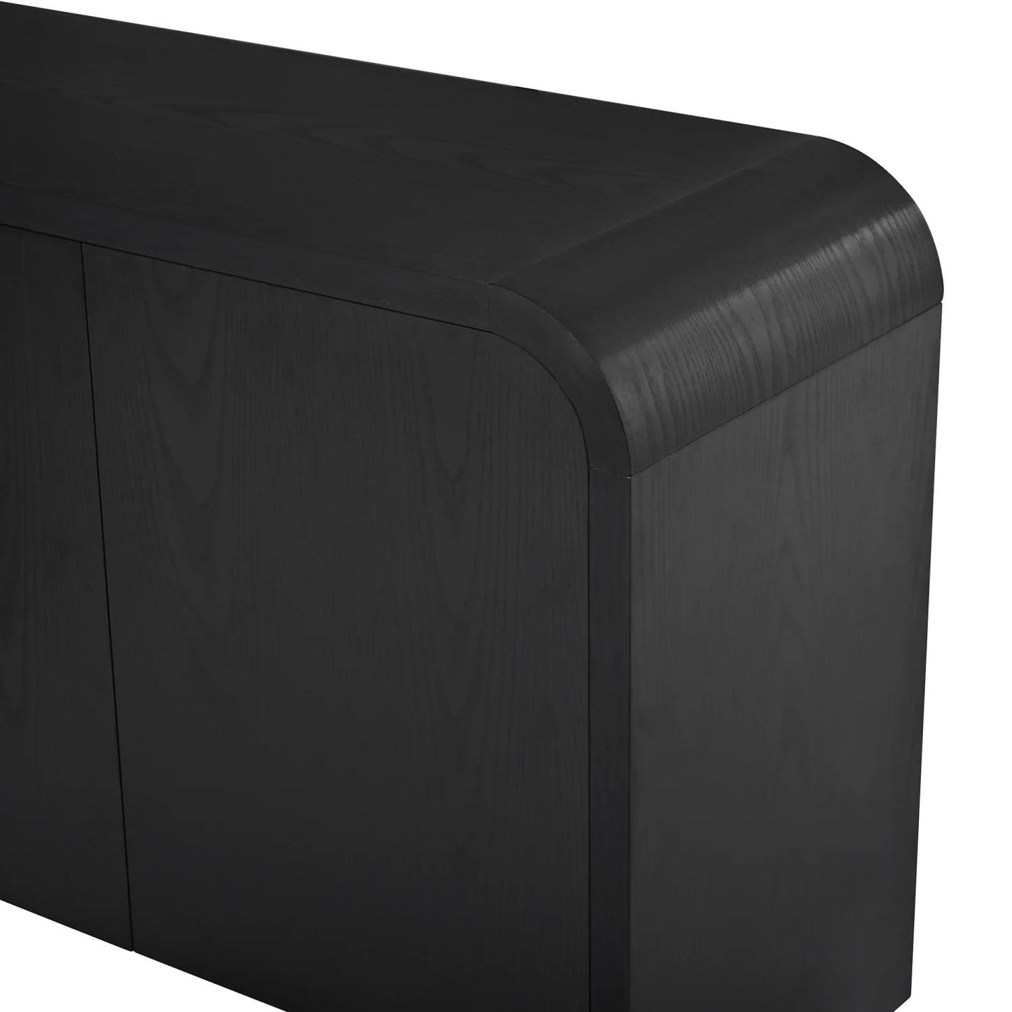 Luxury Curved Black Wood TV Stand Modern Italian Style for Villa