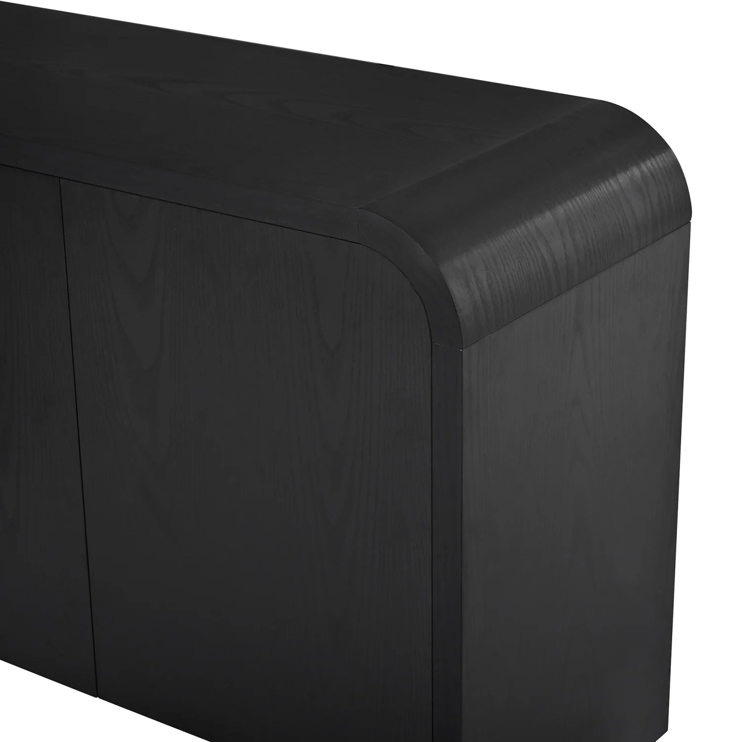 Luxury Curved Black Wood TV Stand Modern Italian Style for Villa