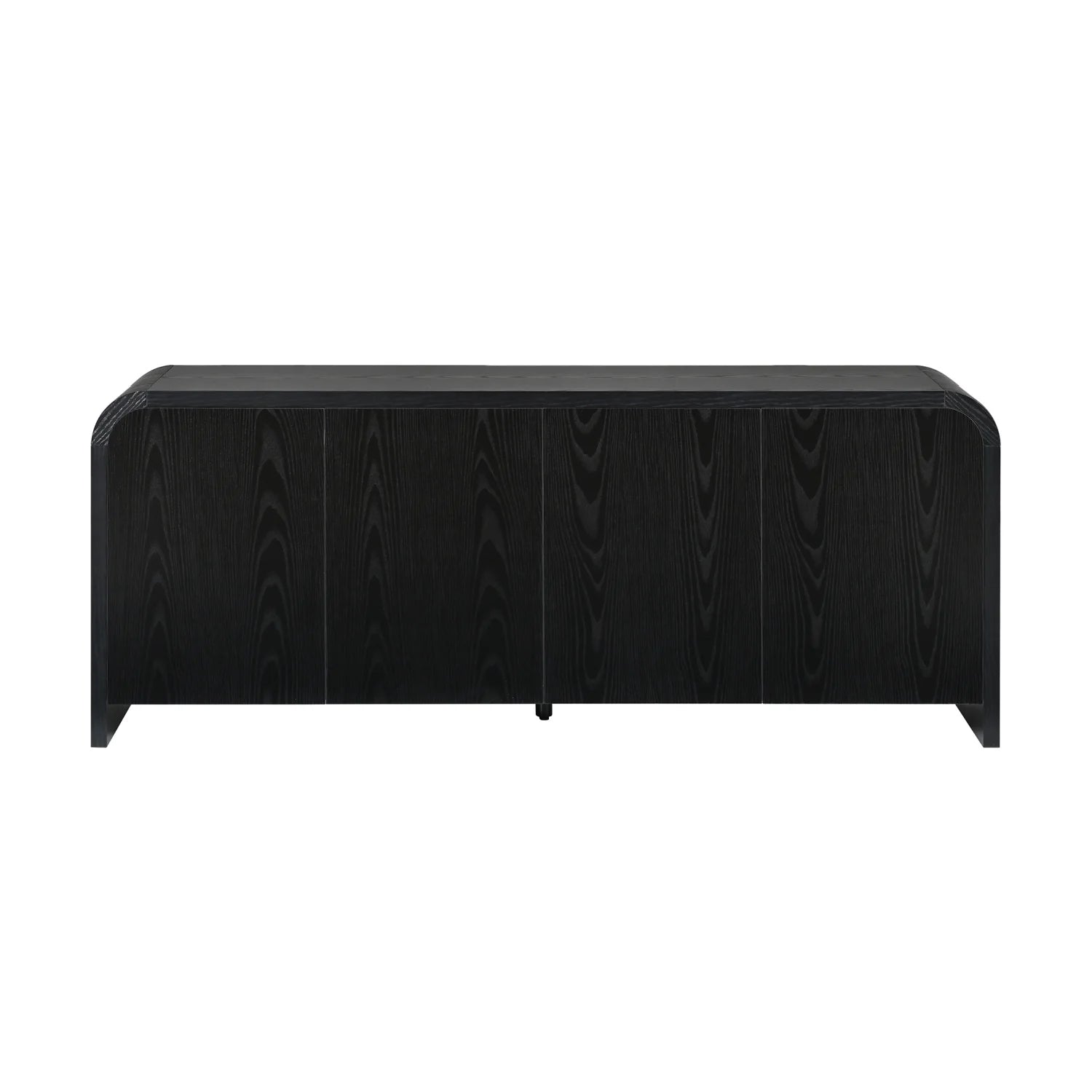Luxury Curved Black Wood TV Stand Modern Italian Style for Villa
