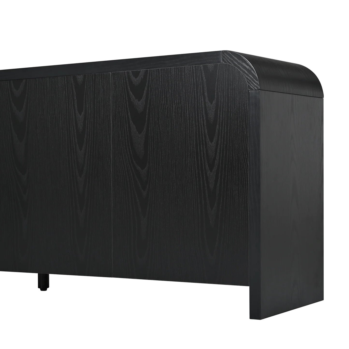 Luxury Curved Black Wood TV Stand Modern Italian Style for Villa