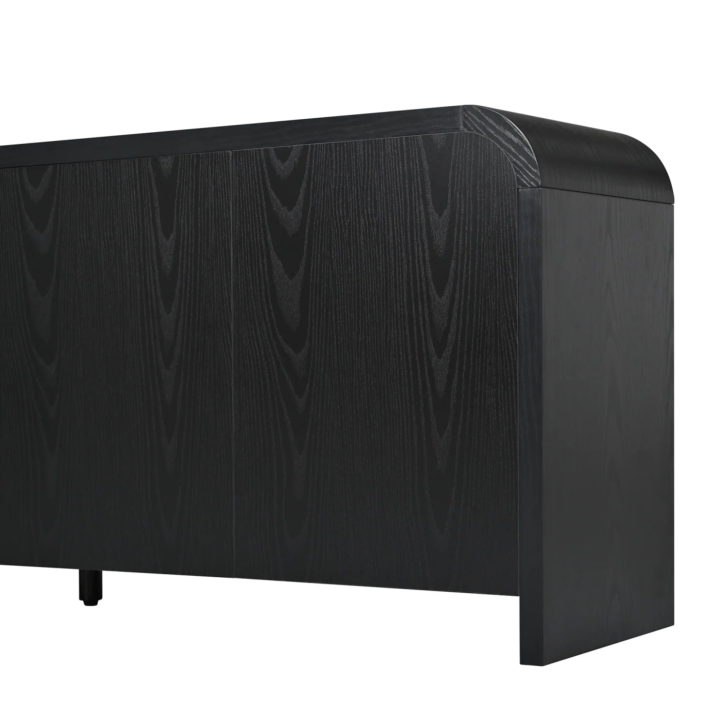 Luxury Curved Black Wood TV Stand Modern Italian Style for Villa