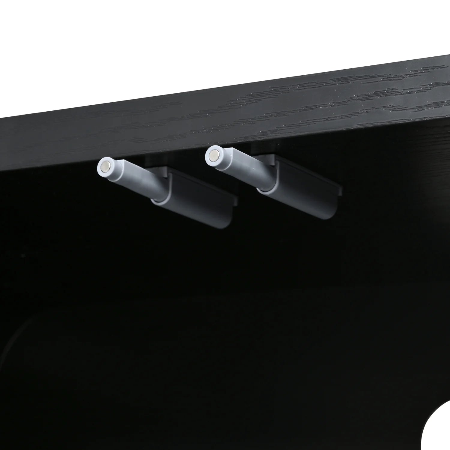 Luxury Curved Black Wood TV Stand Modern Italian Style for Villa
