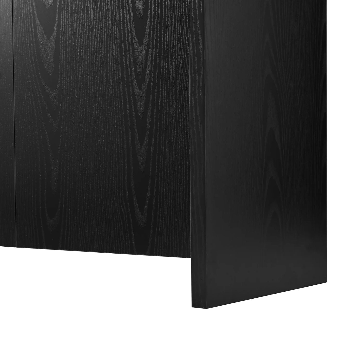Luxury Curved Black Wood TV Stand Modern Italian Style for Villa