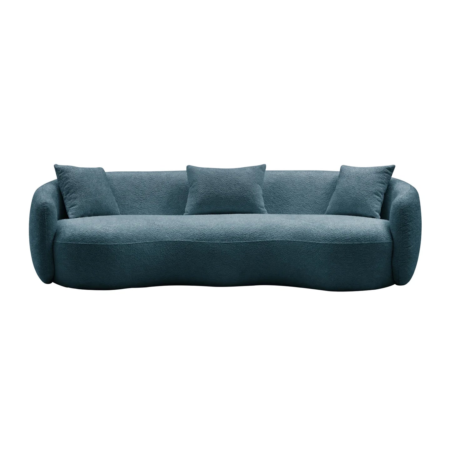 Luxury Curved Boucle Fabric Sofa Modern Italian Style for Villa