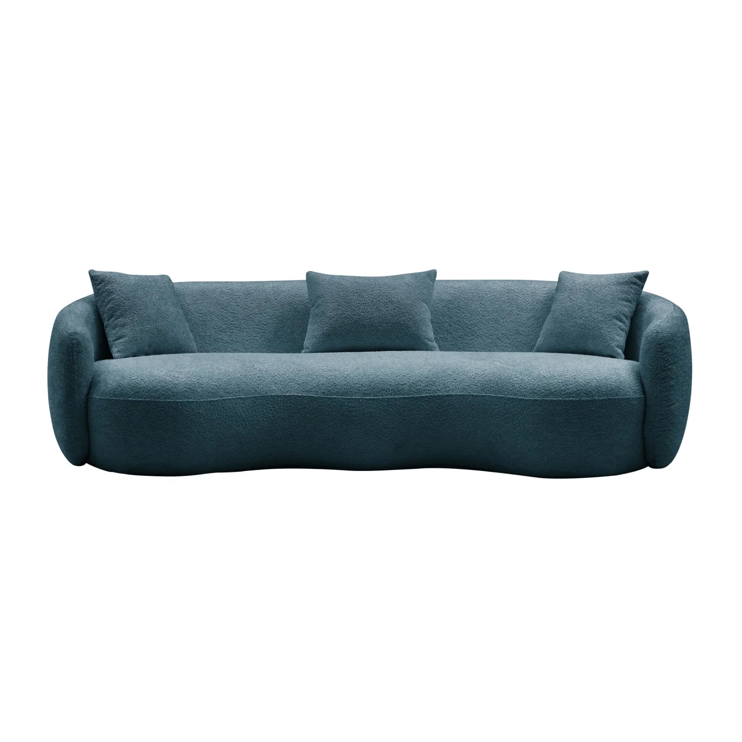Luxury Curved Boucle Fabric Sofa Modern Italian Style for Villa