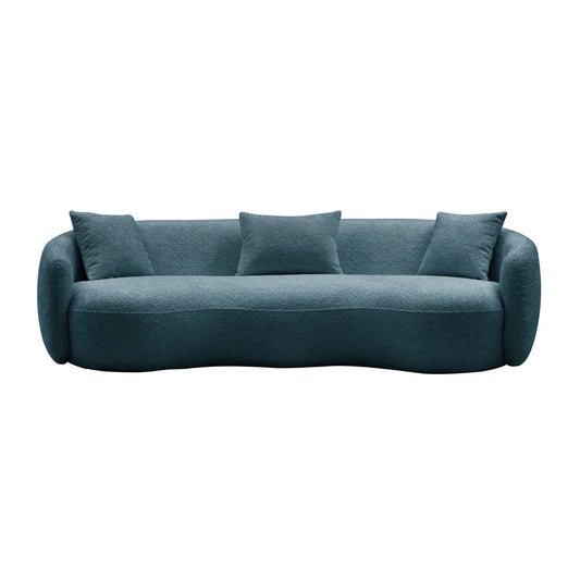 Luxury Curved Boucle Fabric Sofa Modern Italian Style for Villa