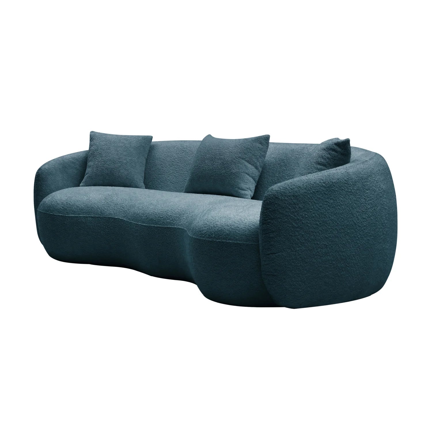 Luxury Curved Boucle Fabric Sofa Modern Italian Style for Villa