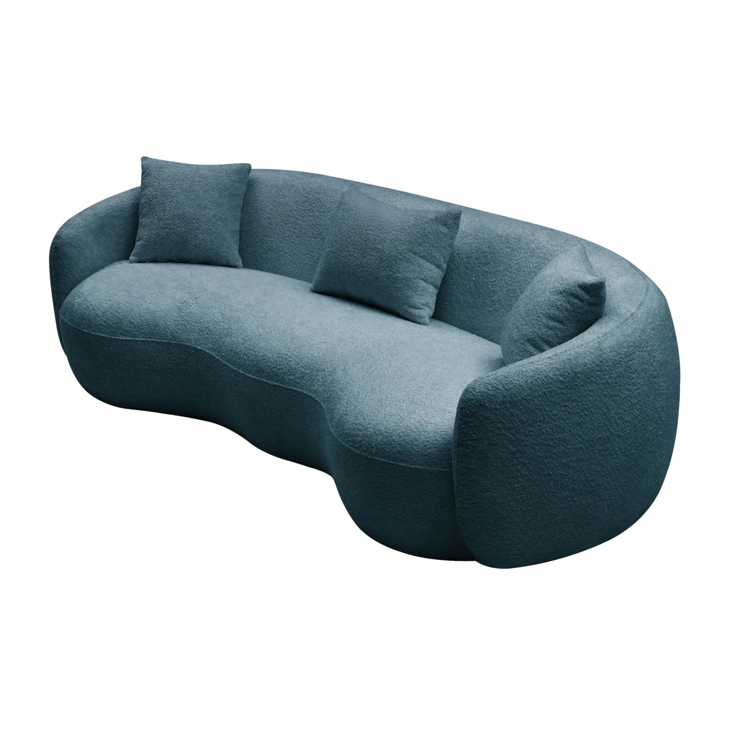 Luxury Curved Boucle Fabric Sofa Modern Italian Style for Villa