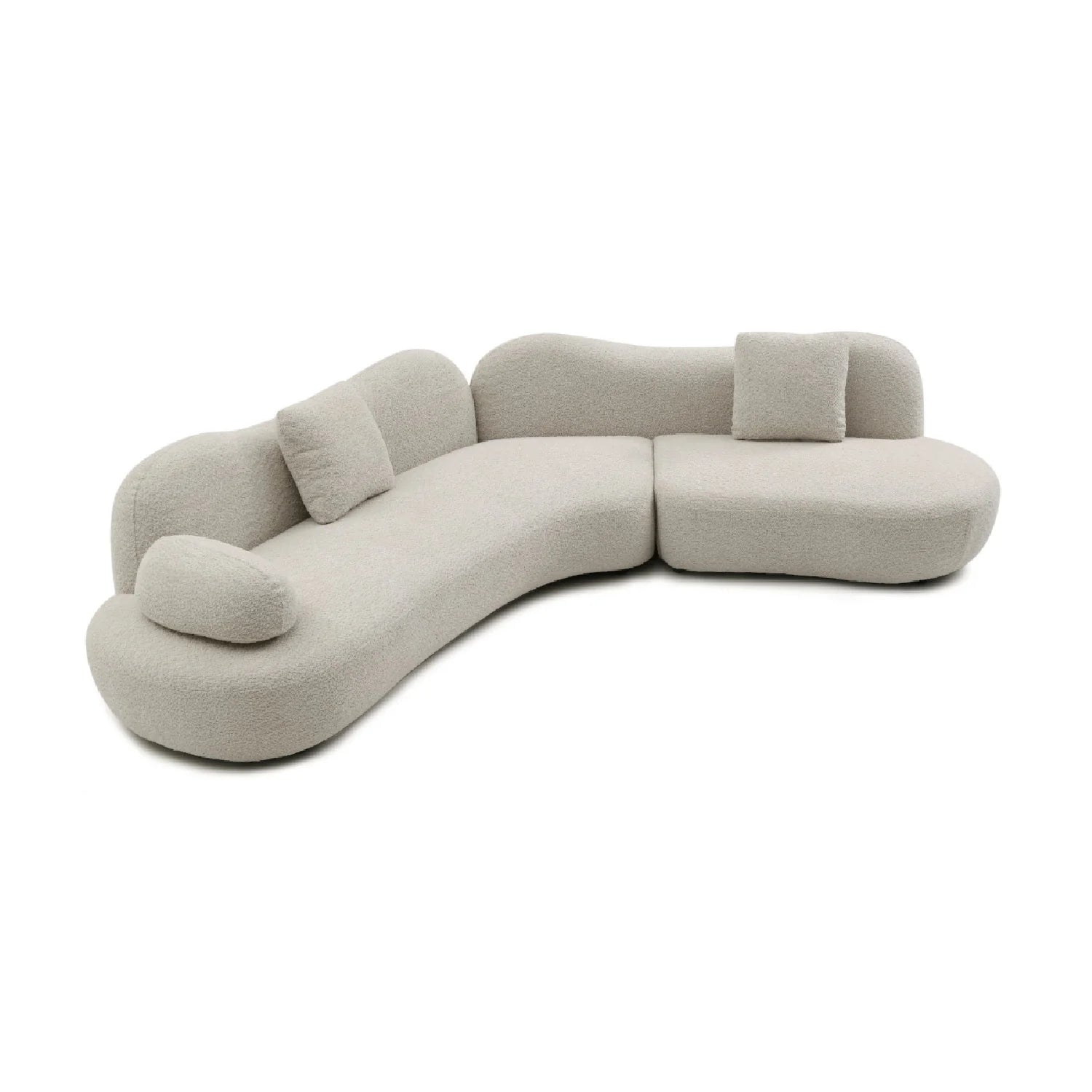 Luxury Curved Boucle Sectional Sofa Modern Italian Style for Villa