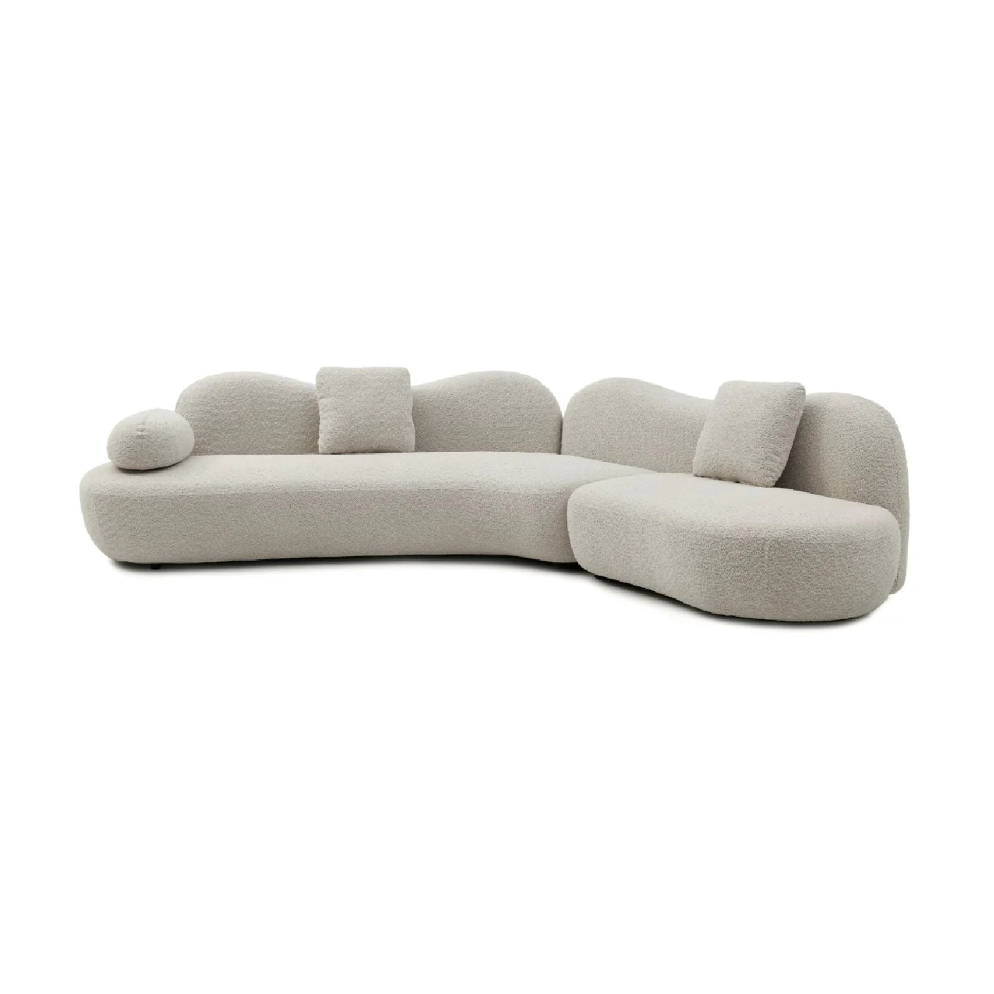 Luxury Curved Boucle Sectional Sofa Modern Italian Style for Villa