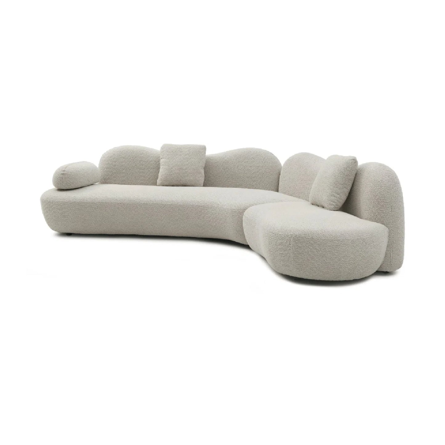 Luxury Curved Boucle Sectional Sofa Modern Italian Style for Villa