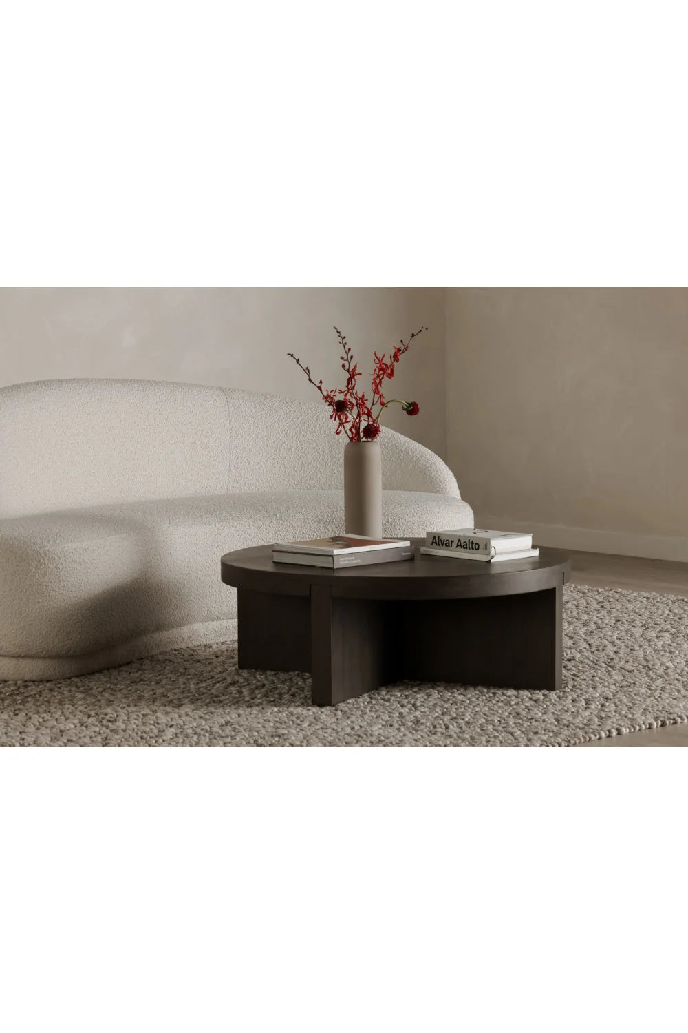 Luxury Curved Bouclé Sofa Modern Italian Style for Villa