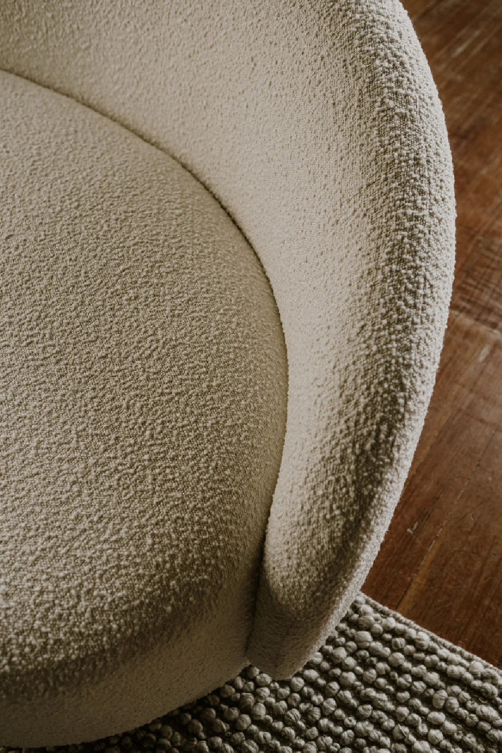 Luxury Curved Bouclé Sofa Modern Italian Style for Villa