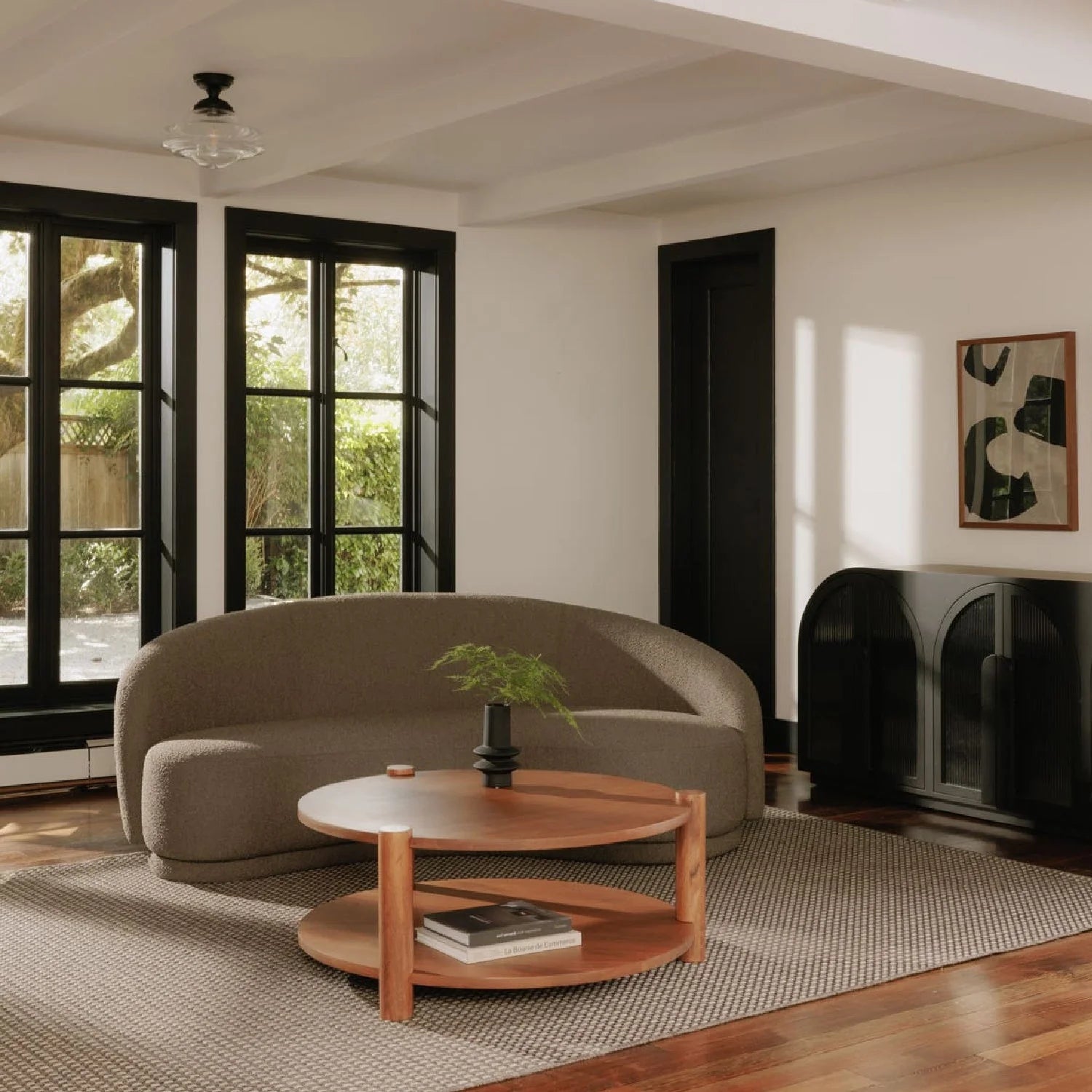 Luxury Curved Bouclé Sofa Modern Italian Style for Villa