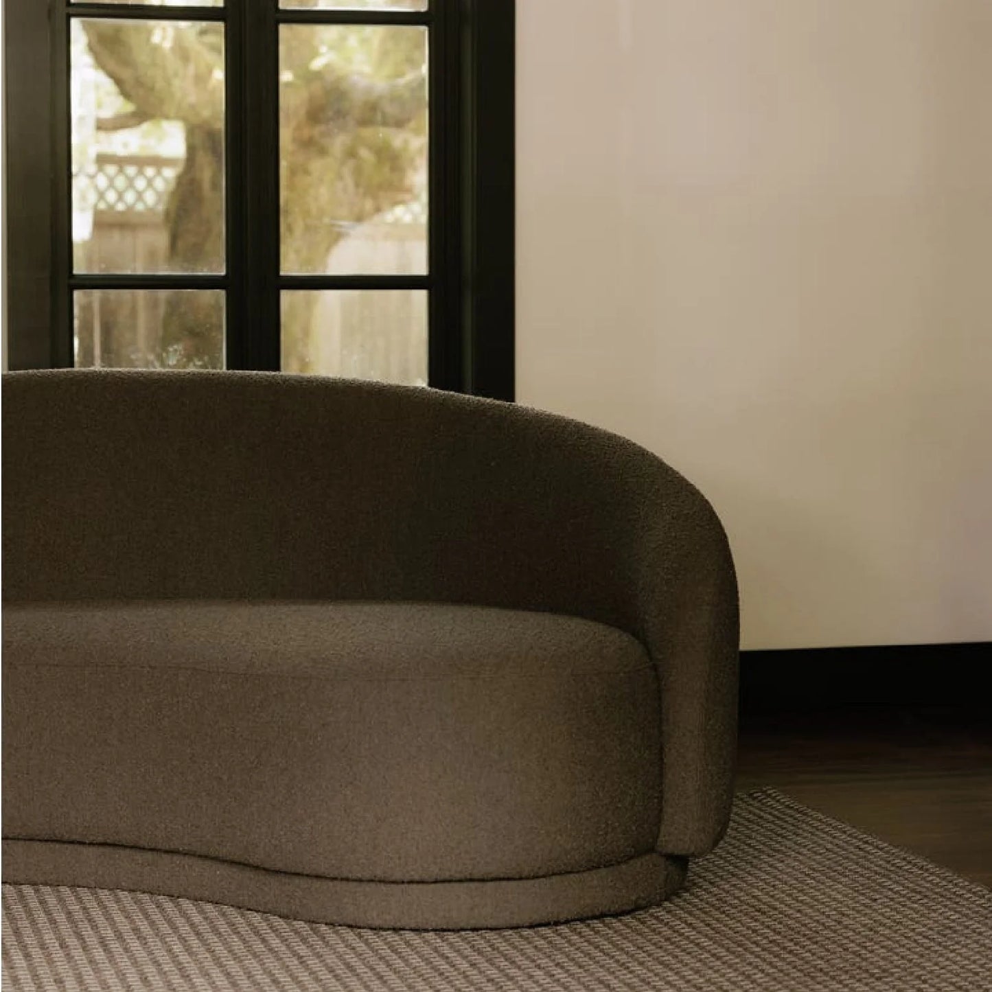 Luxury Curved Bouclé Sofa Modern Italian Style for Villa