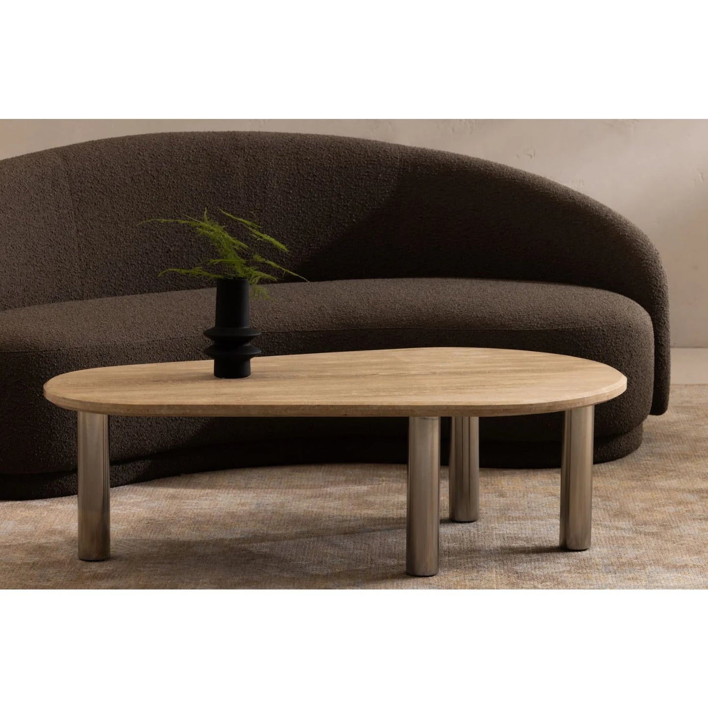 Luxury Curved Bouclé Sofa Modern Italian Style for Villa