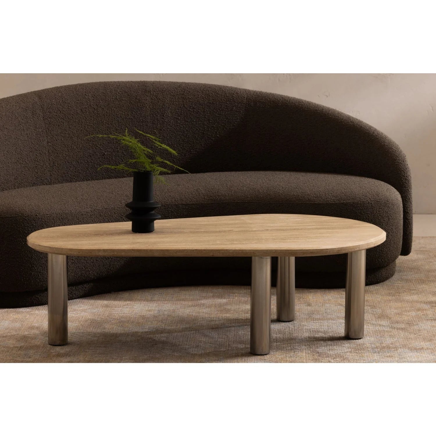 Luxury Curved Bouclé Sofa Modern Italian Style for Villa