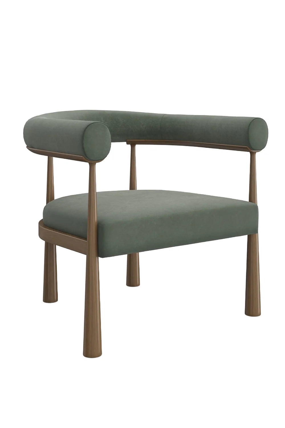 Luxury Curved Club Accent Chair Modern Italian Style for Villa