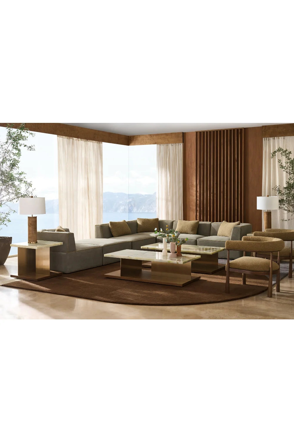 Luxury Curved Club Accent Chair Modern Italian Style for Villa