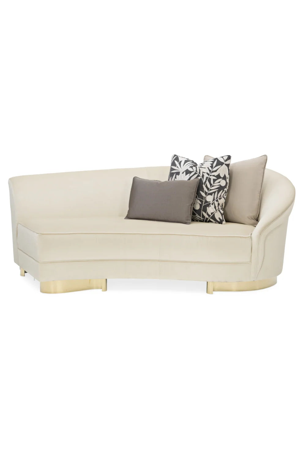 Luxury Curved Cream Velvet Sectional Sofa Modern Italian Style for Villa