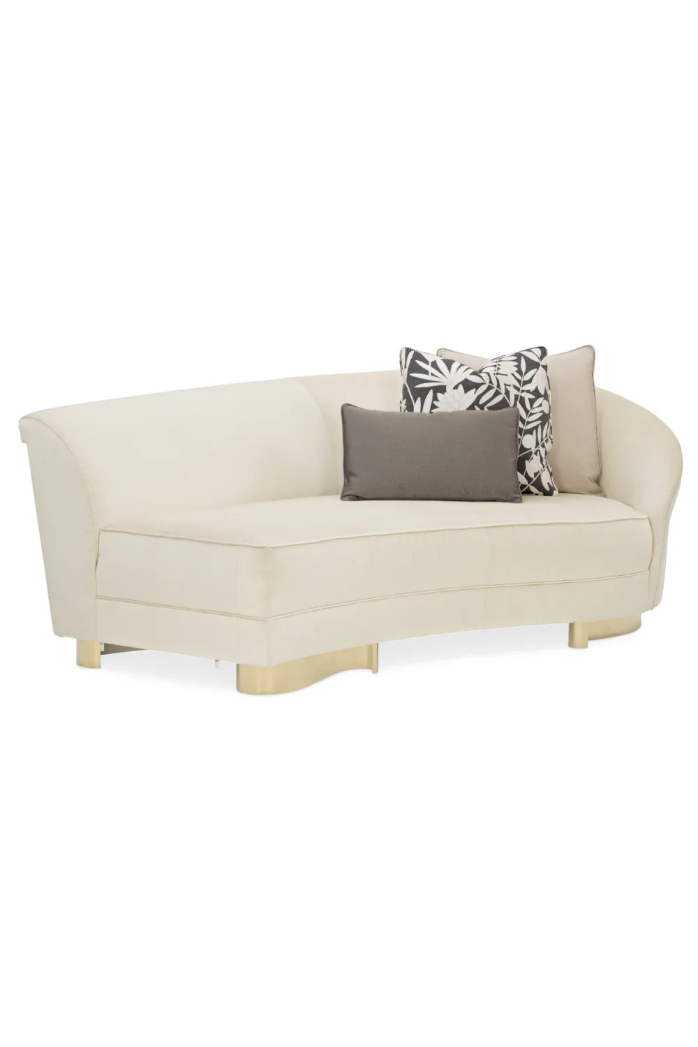 Luxury Curved Cream Velvet Sectional Sofa Modern Italian Style for Villa