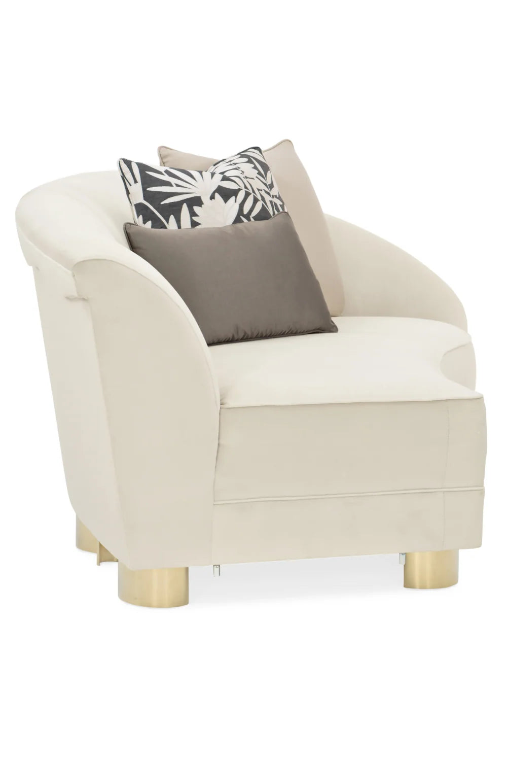 Luxury Curved Cream Velvet Sectional Sofa Modern Italian Style for Villa