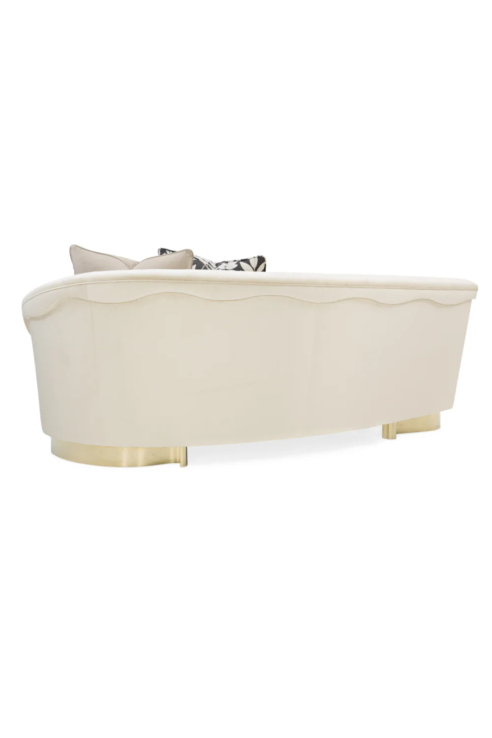 Luxury Curved Cream Velvet Sectional Sofa Modern Italian Style for Villa