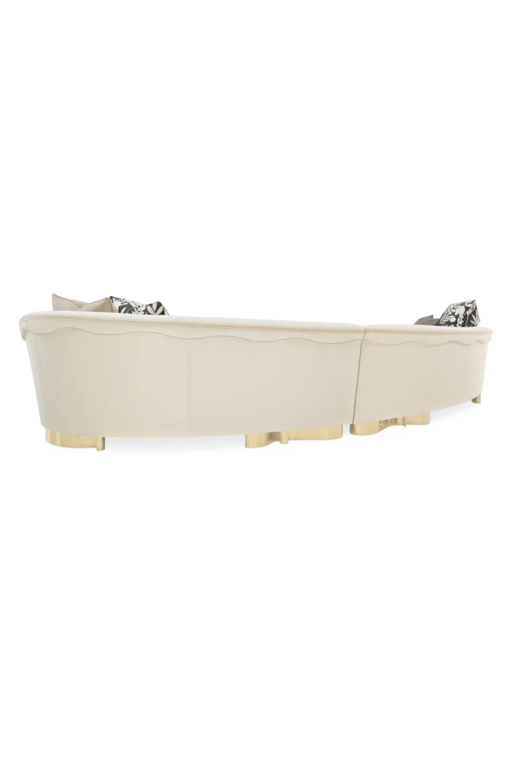 Luxury Curved Cream Velvet Sectional Sofa Modern Italian Style for Villa