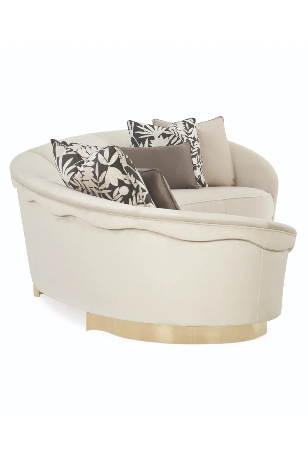 Luxury Curved Cream Velvet Sectional Sofa Modern Italian Style for Villa
