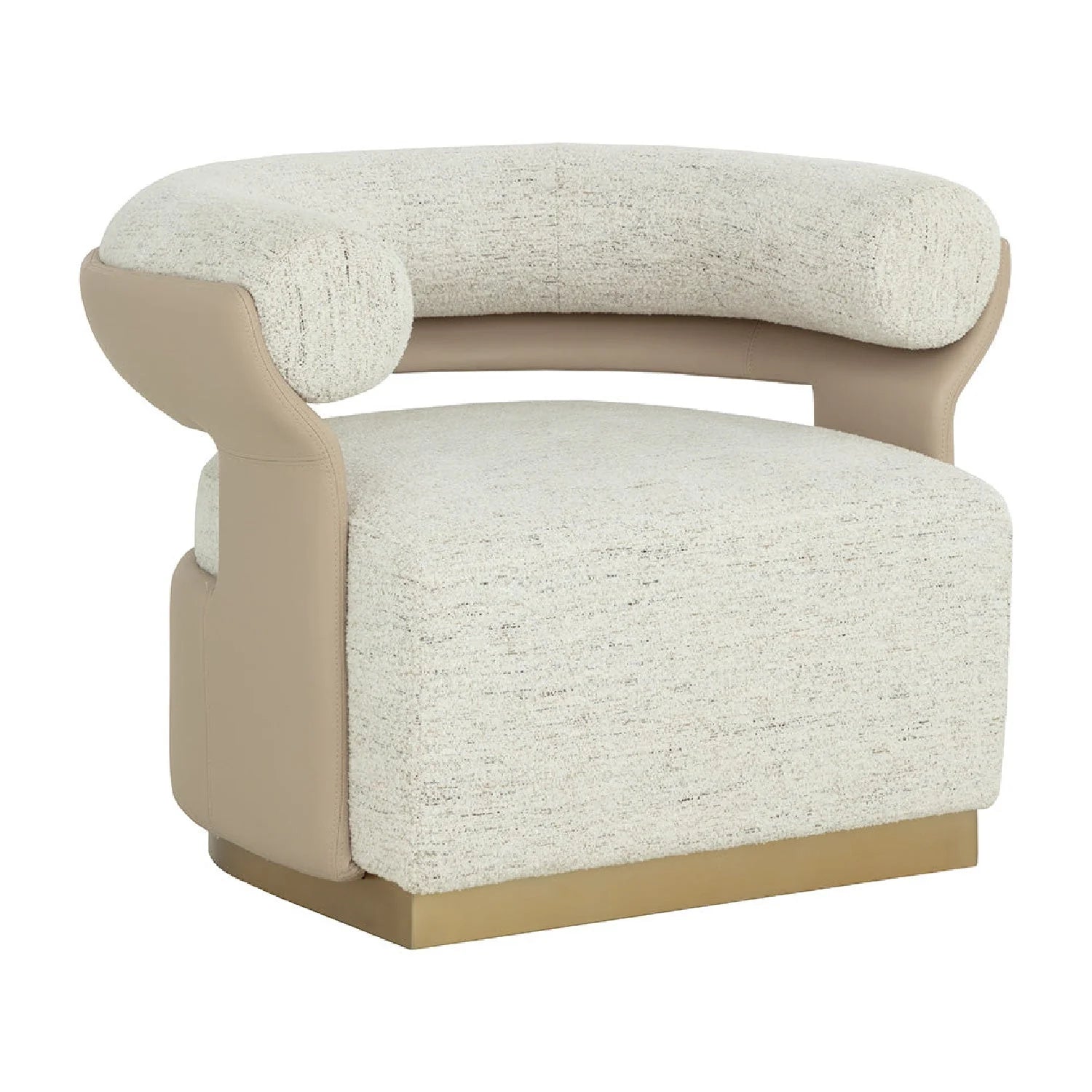 Luxury Curved Fabric Swivel Lounge Chair Modern Italian Style for Villa