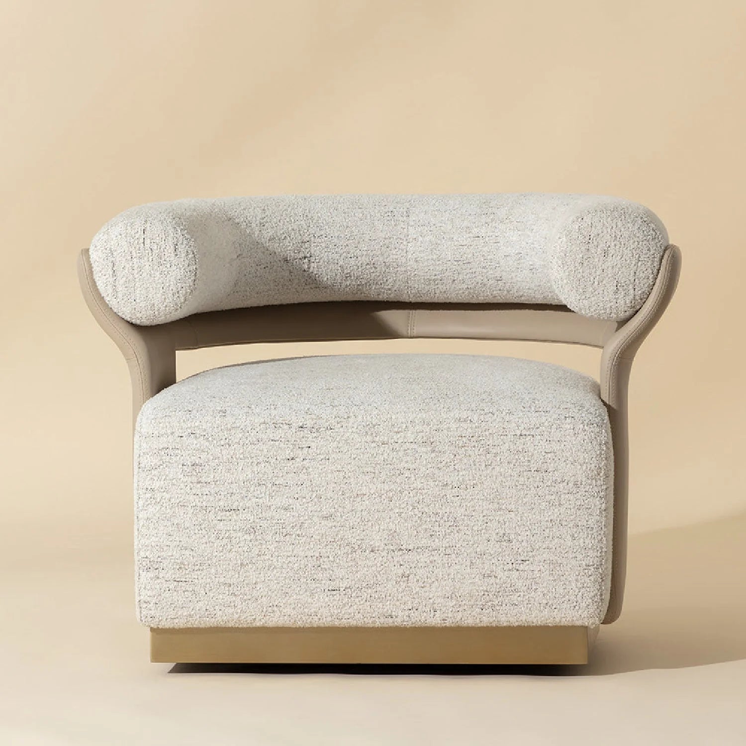 Luxury Curved Fabric Swivel Lounge Chair Modern Italian Style for Villa
