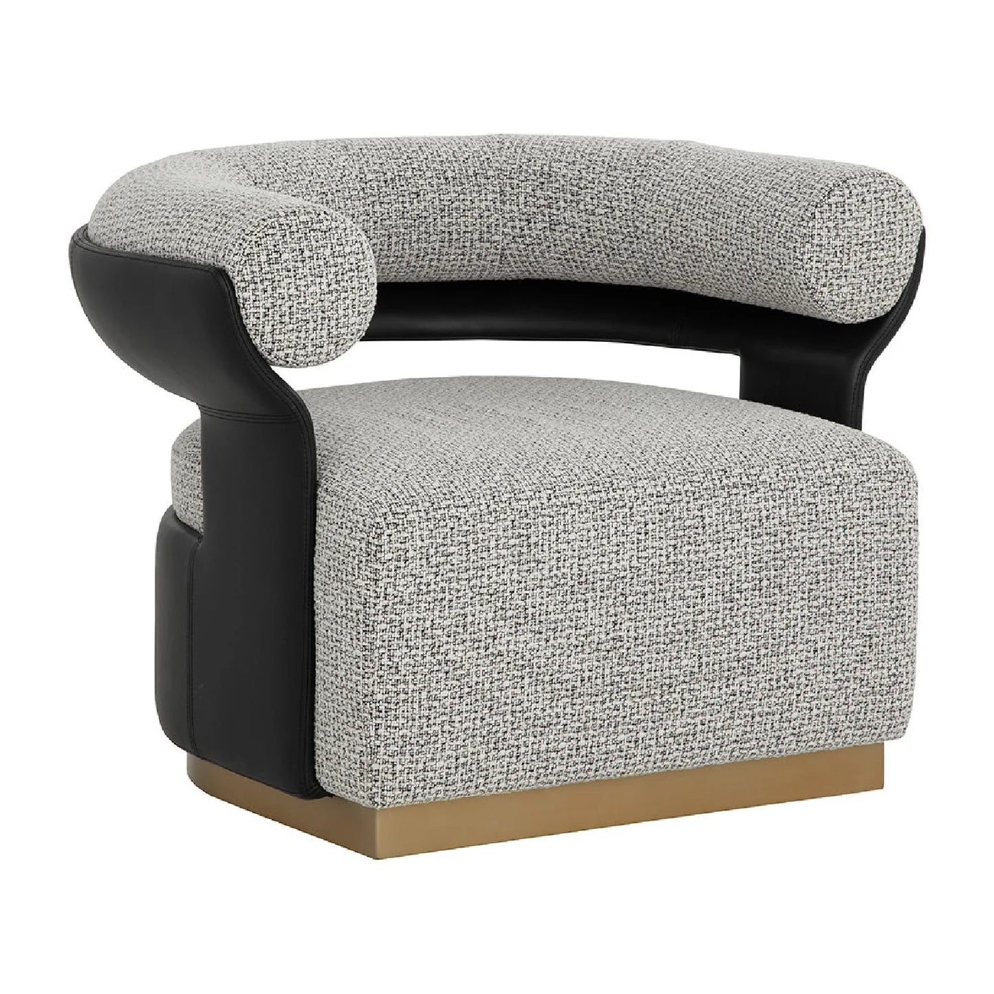 Luxury Curved Fabric Swivel Lounge Chair Modern Italian Style for Villa