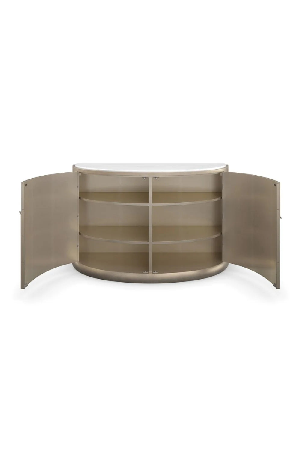 Luxury Curved Gold 2-Door Sideboard European Style for Villa